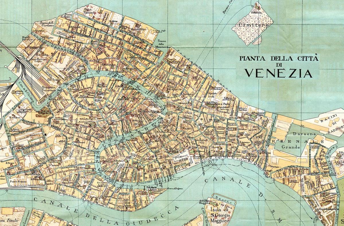 antigo mapa de Veneza