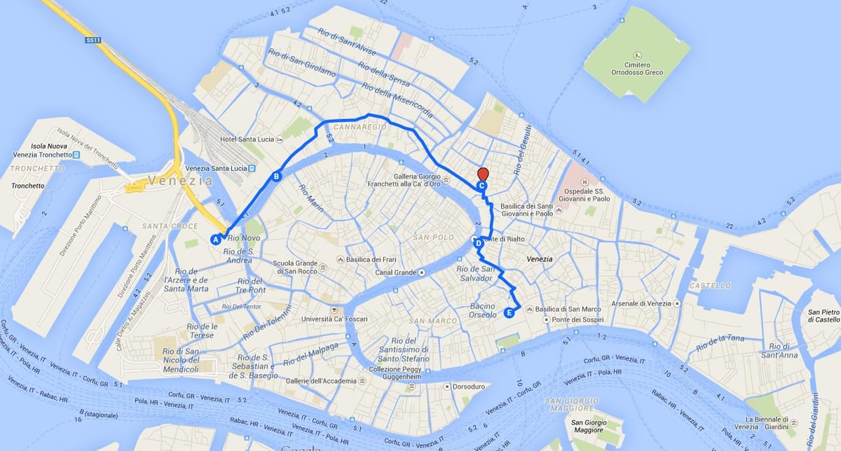 a praça de são marcos, em Veneza, itália mapa
