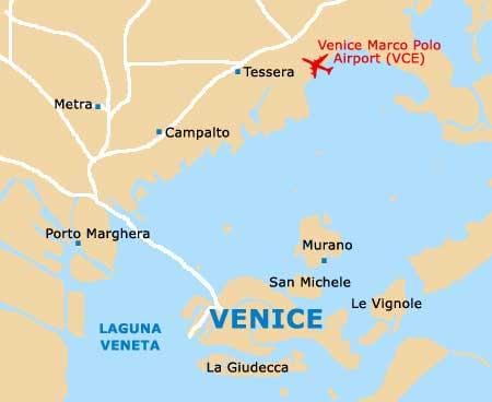aeroporto Veneza, itália mapa