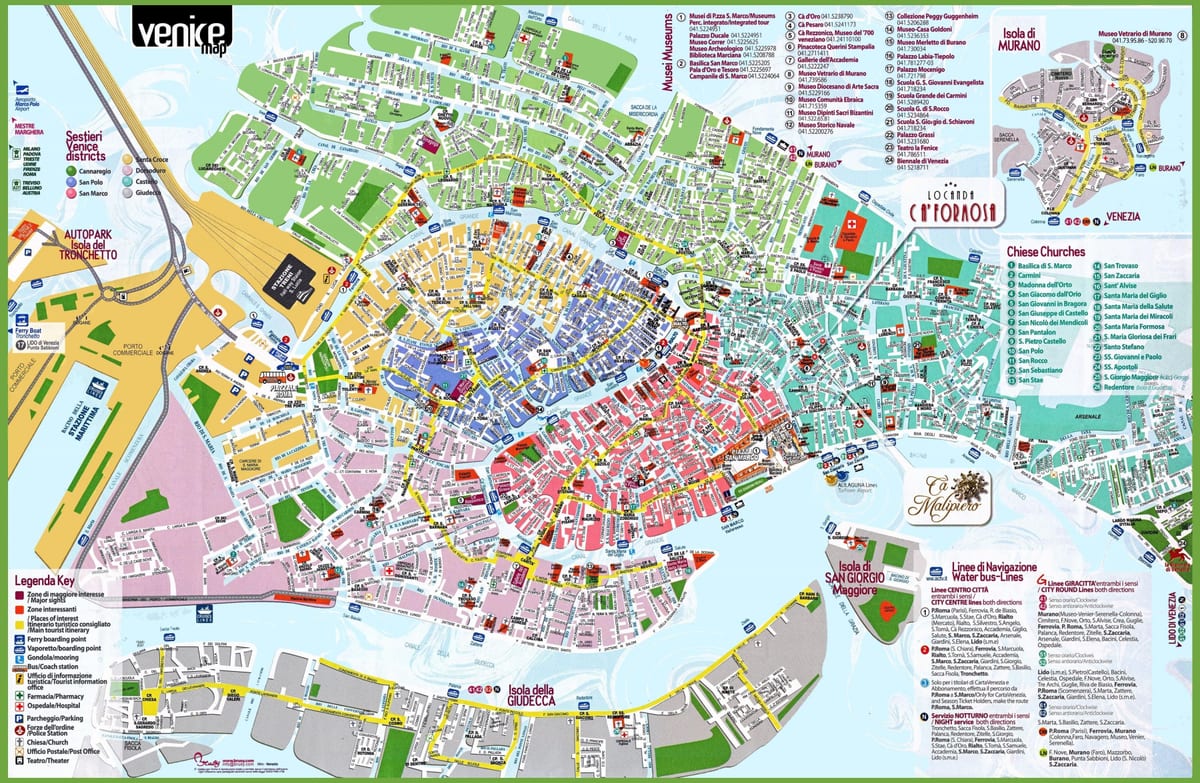 livre de Veneza, a uma curta turnê mapa
