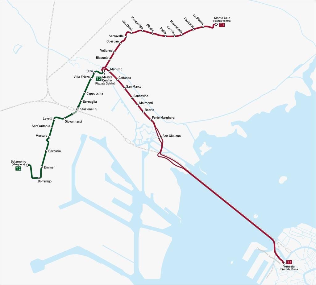 Venezia mestre estação de trem mapa