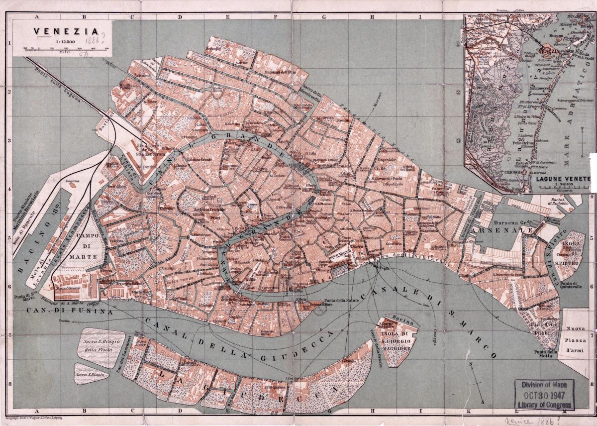 antigo mapa de Veneza