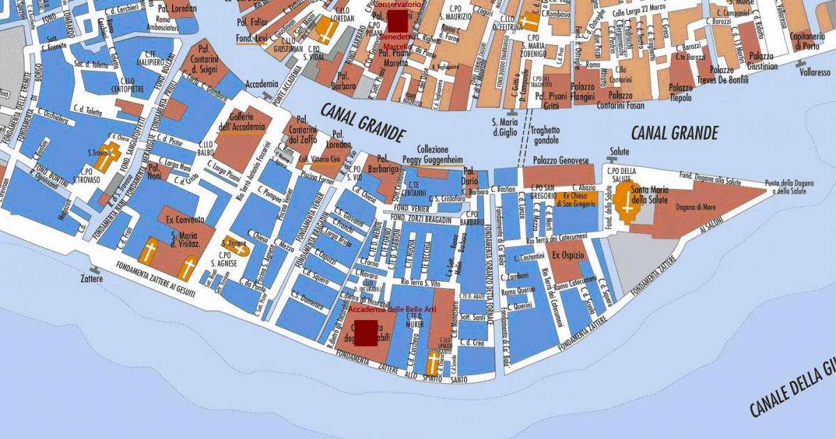 mapa de zattere Veneza 