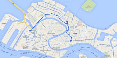 A praça de são marcos, em Veneza, itália mapa