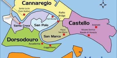Mapa da zona de cannaregio, em Veneza