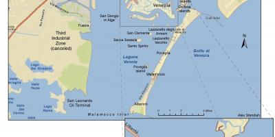 Mapa de ilhas da lagoa de Veneza