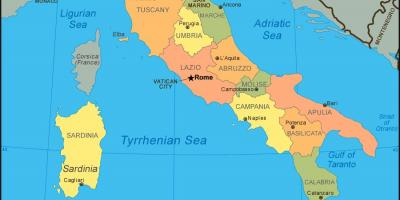 Mapa da itália mostrando Veneza