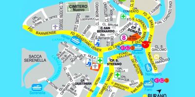 Mapa de murano em Veneza