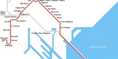 Estação ferroviária Venezia santa lucia mapa
